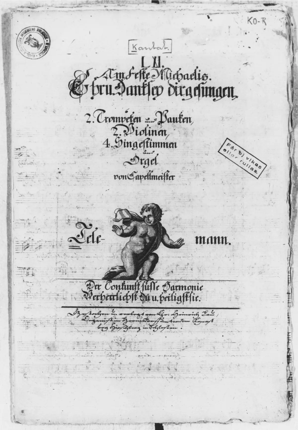 Ehr und Dank sei dir gesungen, TWV 1:413 - Page 1