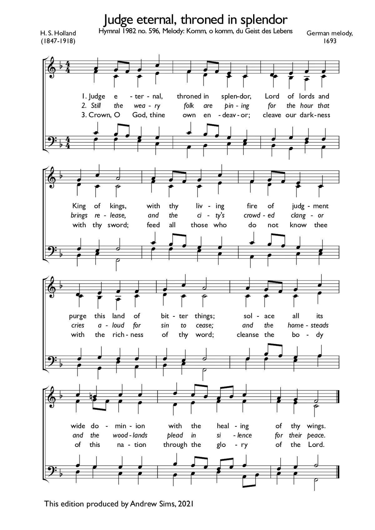 Judge eternal, throned in splendor - Page 1