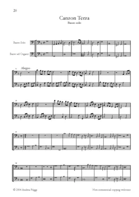 Canzon terza à basso solo