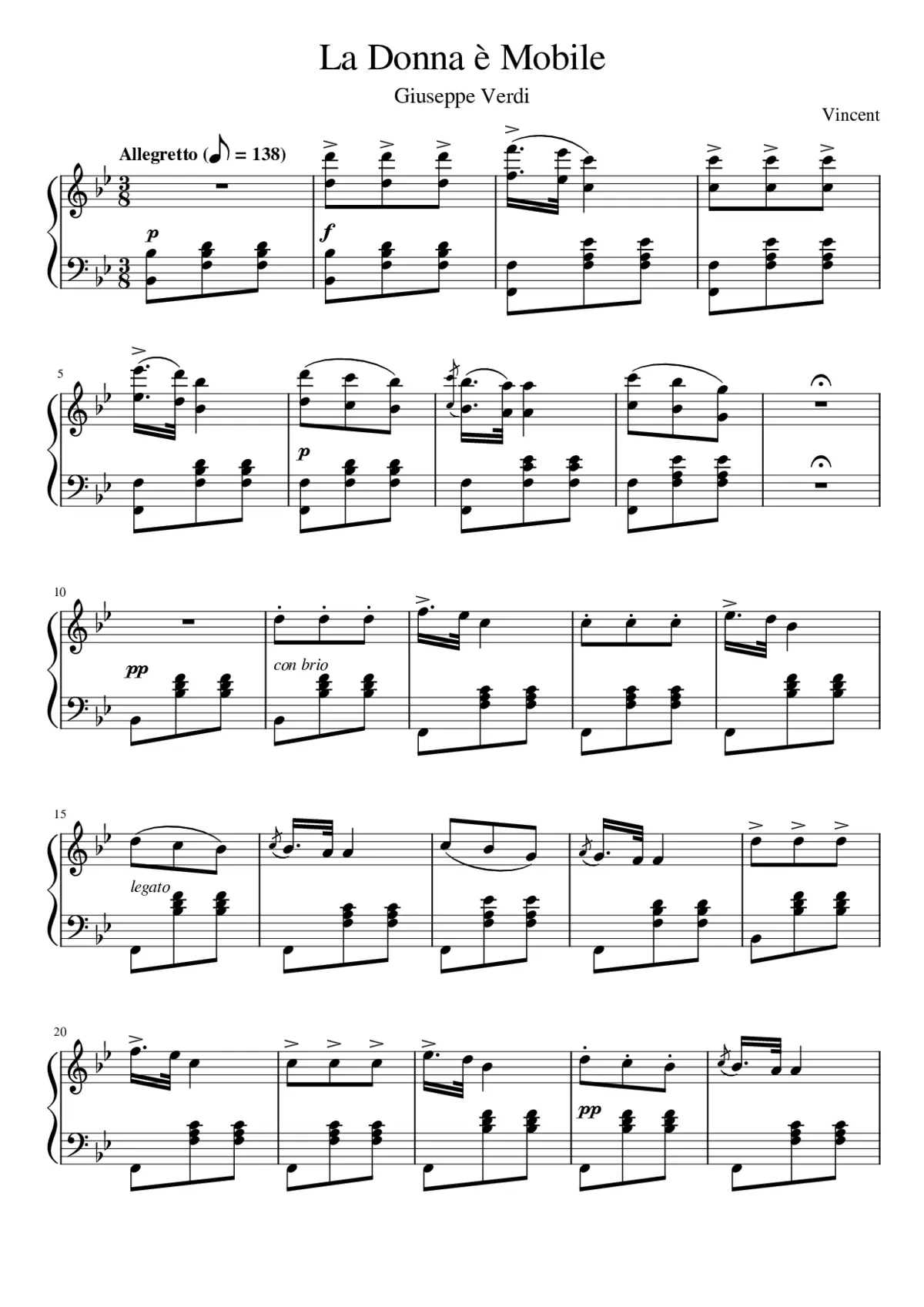 la Donna 'e Mobile - Page 1