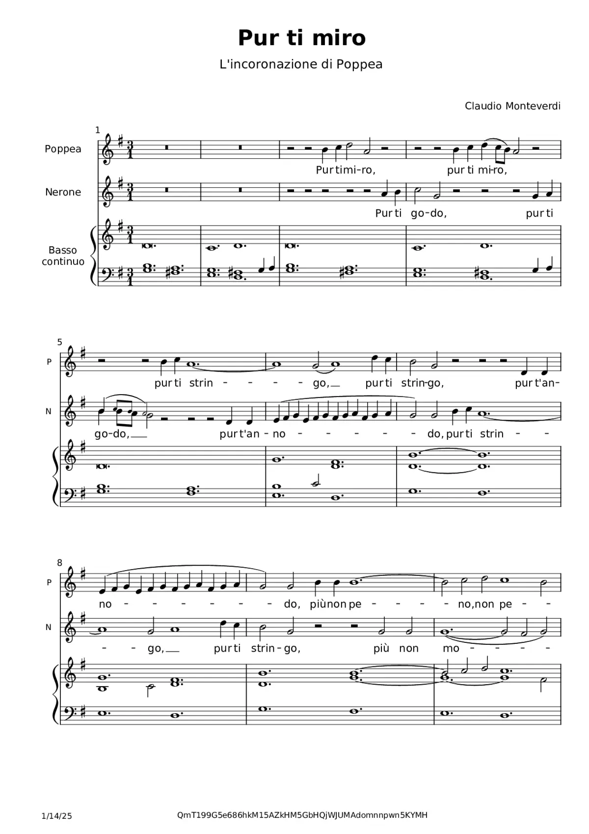 L'Incoronazione di Poppea SV 308 - Page 1