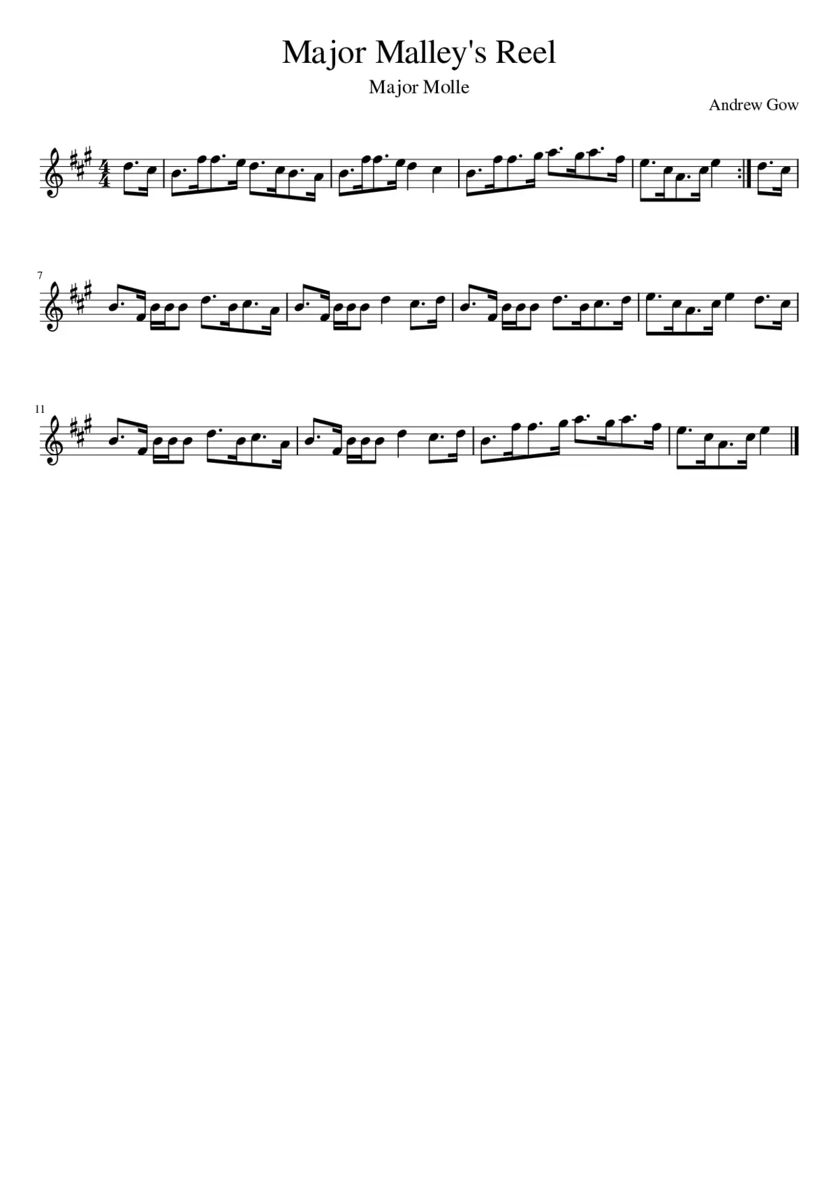 Major Malley's Reel - Page 1