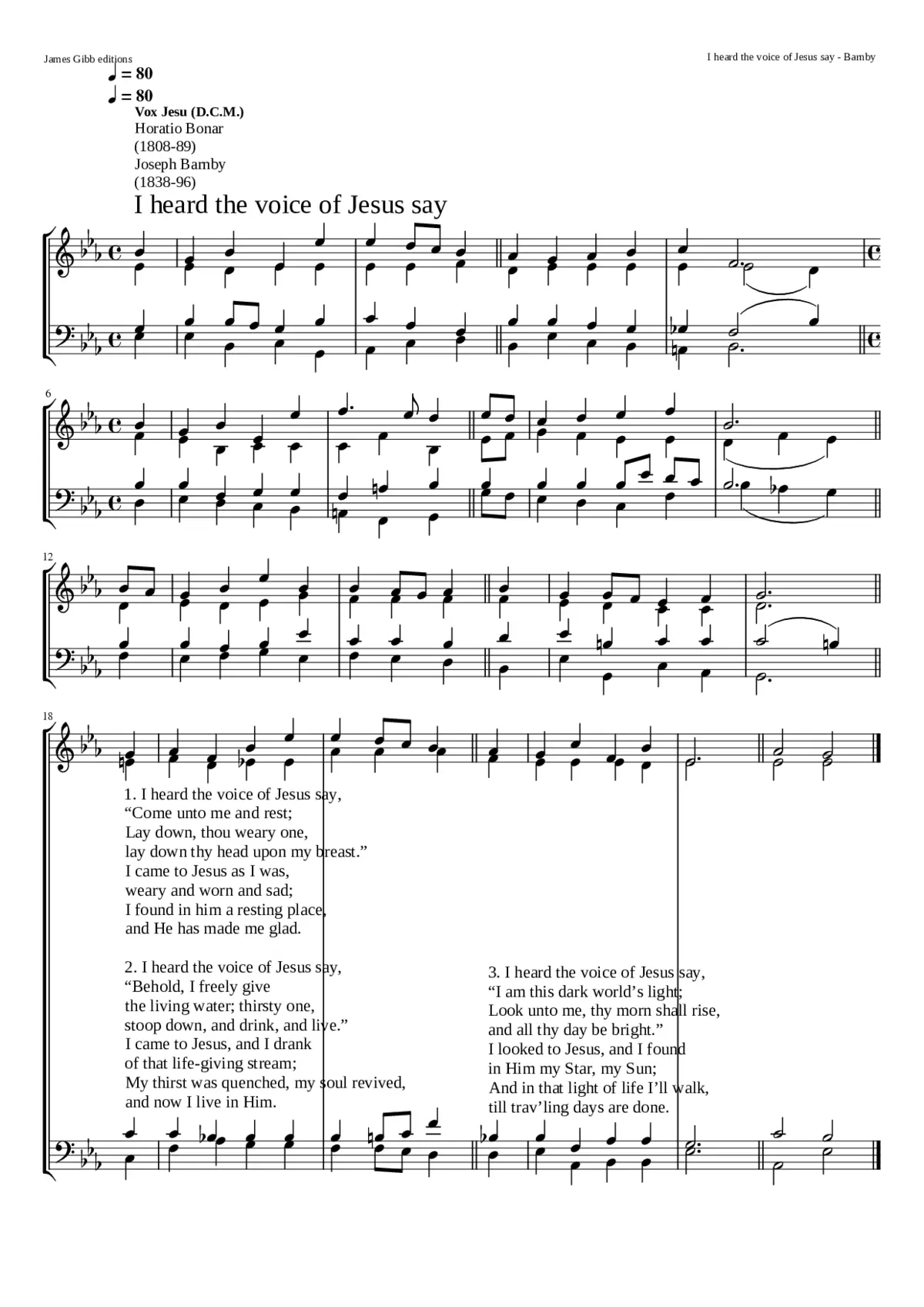 I heard the voice of Jesus say - Page 1