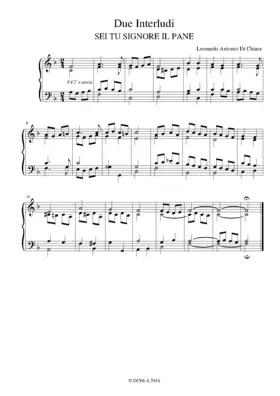 Due Interludi su Sei Tu Signore il Pane