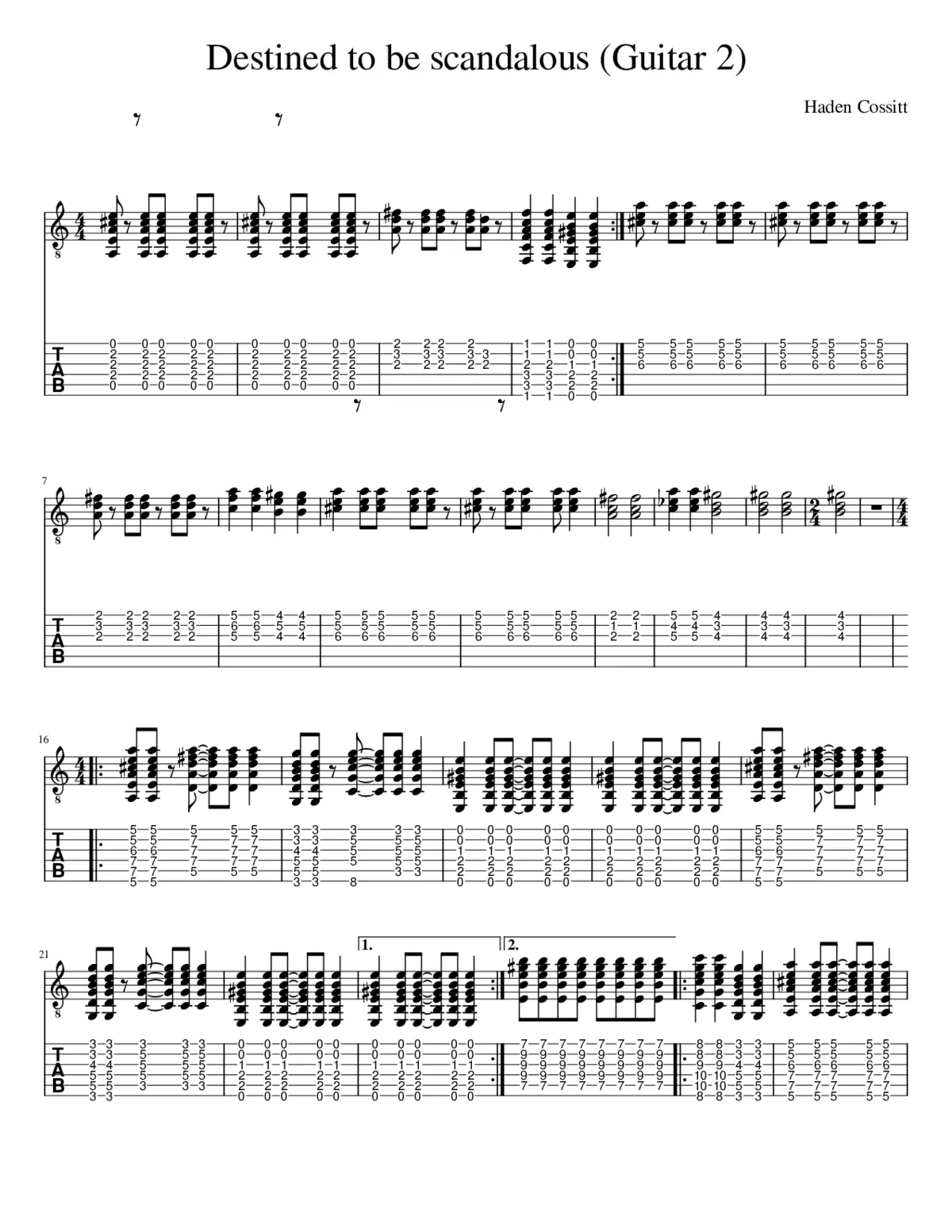 Destined to be scandalous Guitar 2 - Page 1