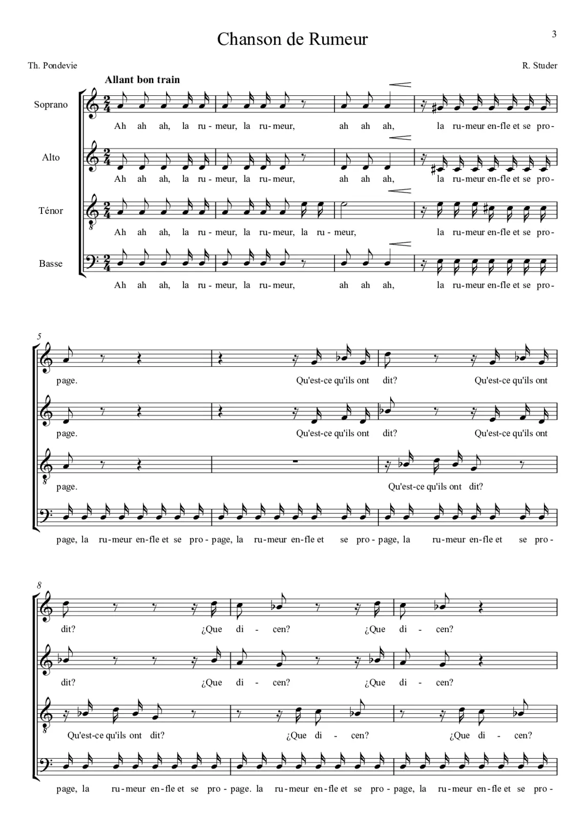 Chanson de Rumeur - Page 1