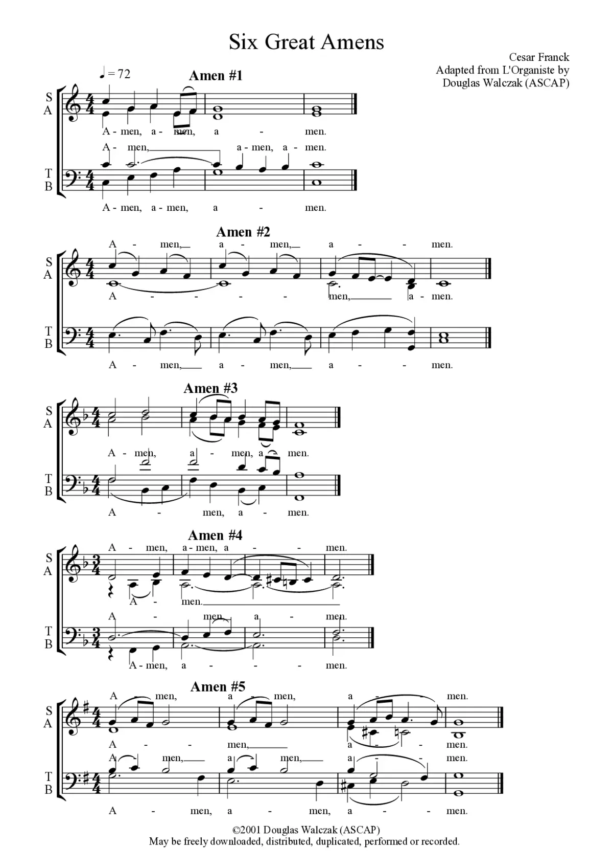 6 Great Amens - Page 1