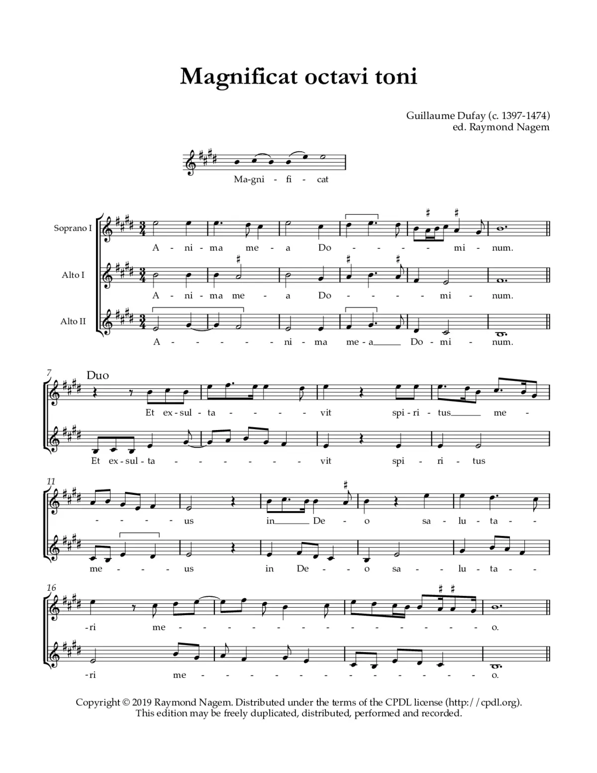 Magnificat octavi toni - Page 1