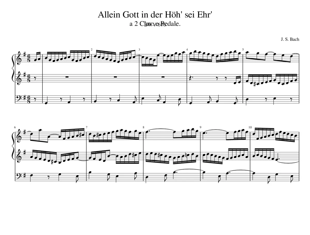 Allein Gott in der Höh' sei Ehr' BWV 676 - Page 1
