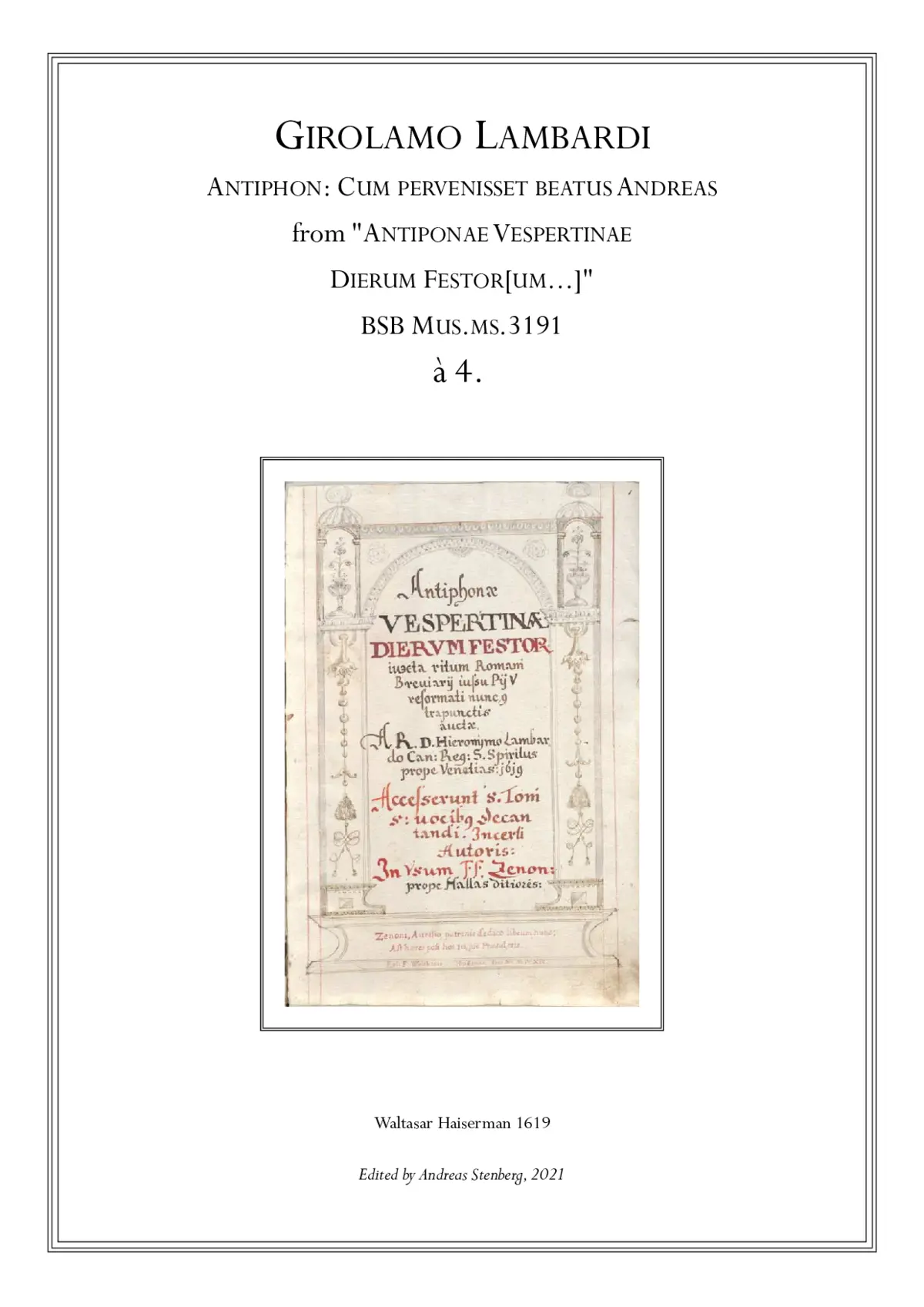 Cum pervenisset beatus Andreas - Page 1