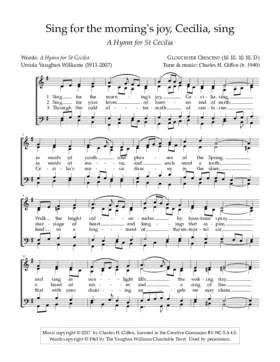 Sing for the morning's joy, Cecilia, sing
