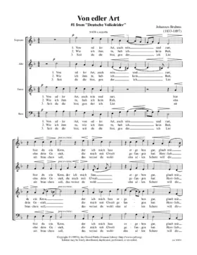 Von edler Art, 26 Deutsche Volkslieder, No. 1