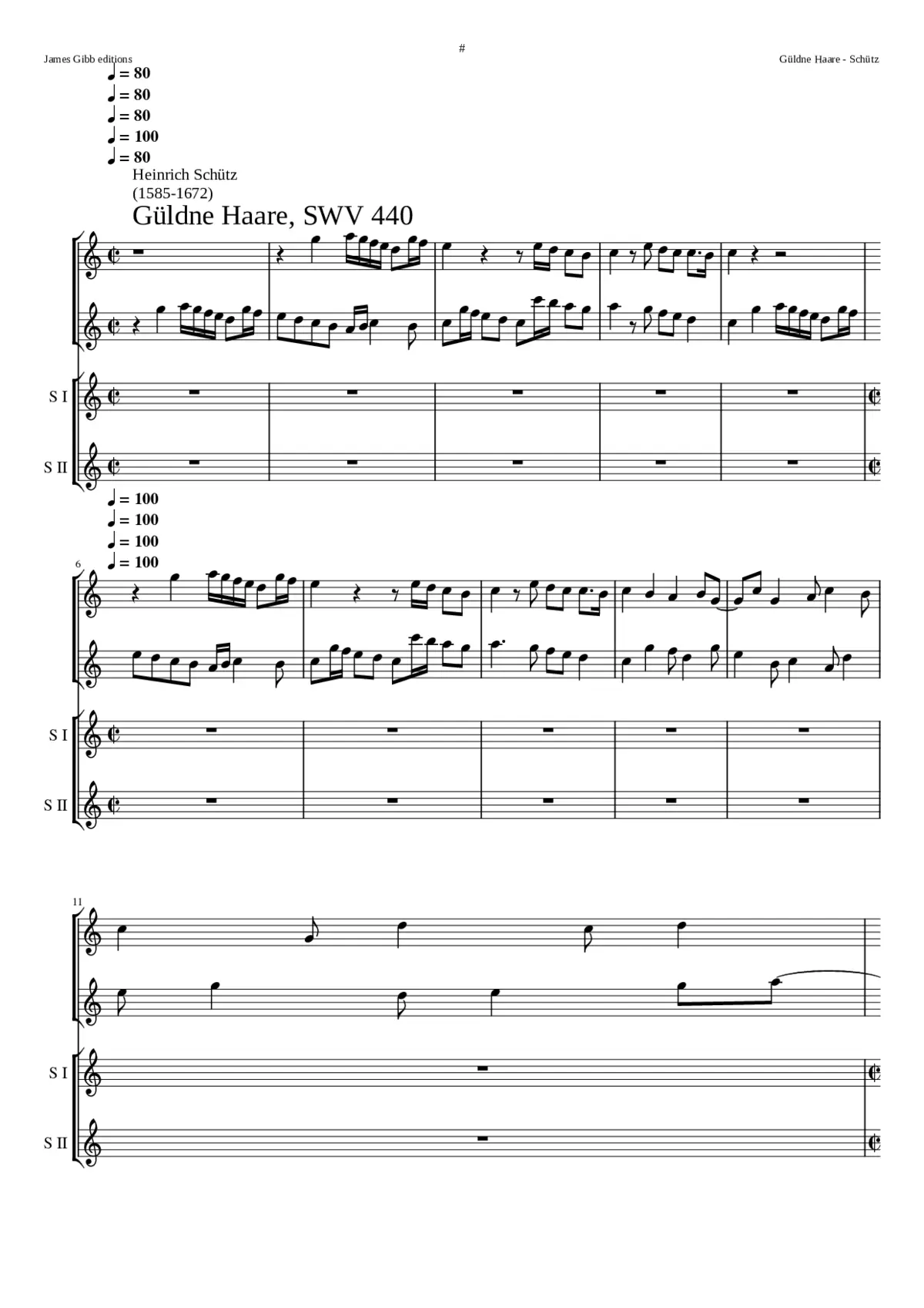 Güldne Haare gleich Aurore SWV 440 - Page 1