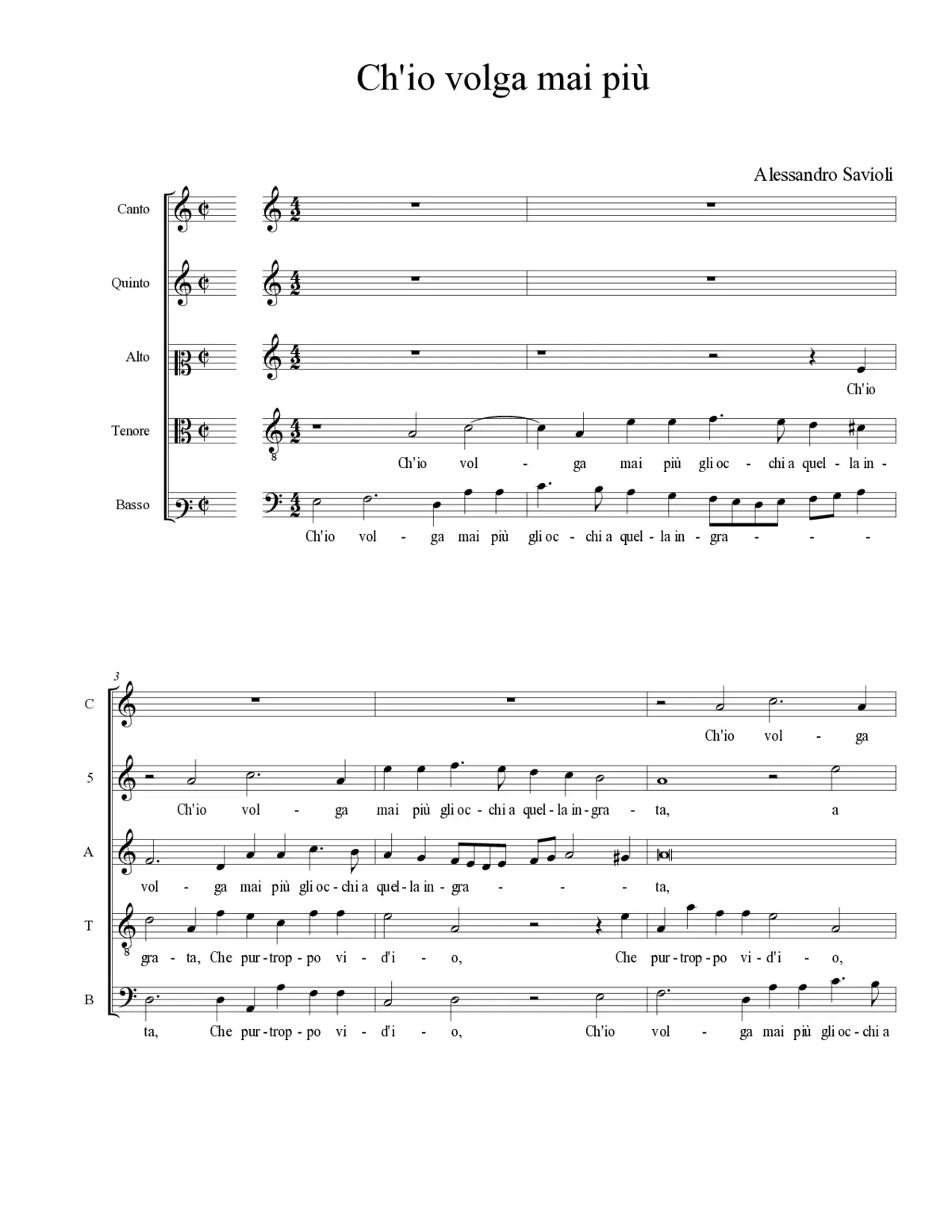 Ch'io volga mai più - Page 1