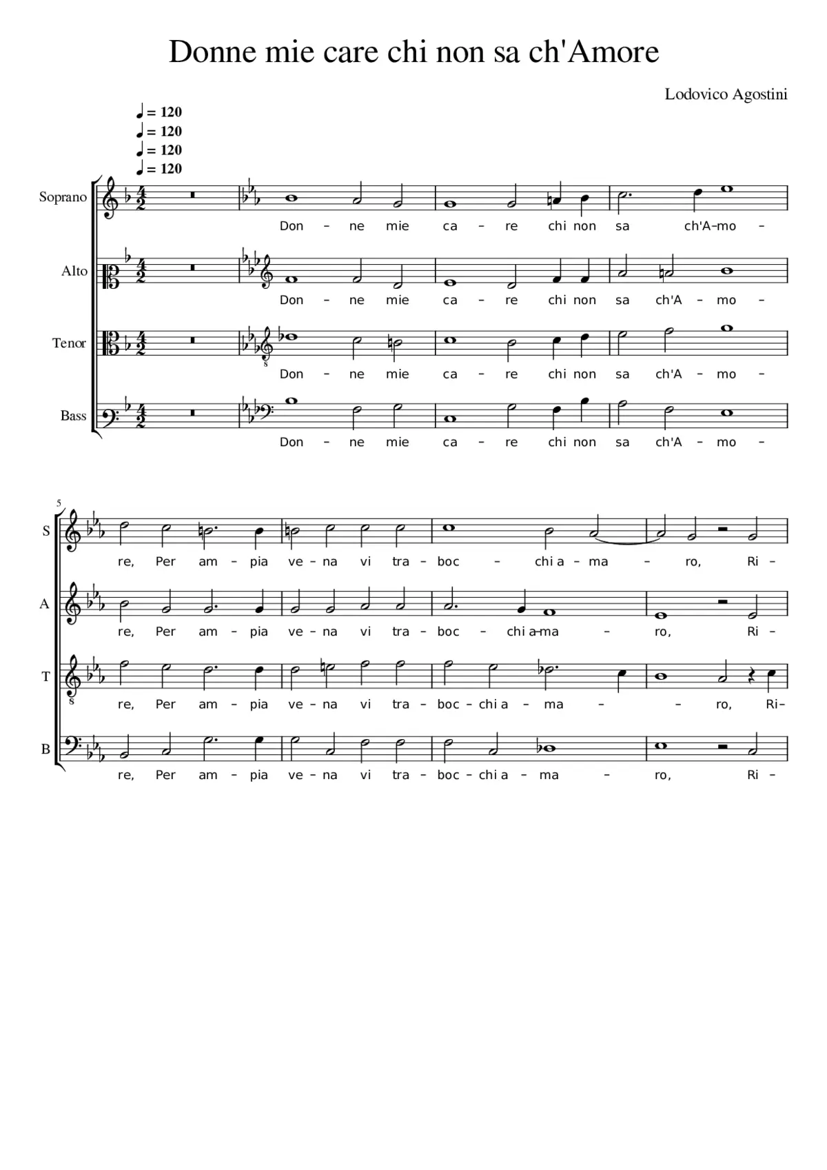 Donne mie care chi non sa ch'Amore - Page 1