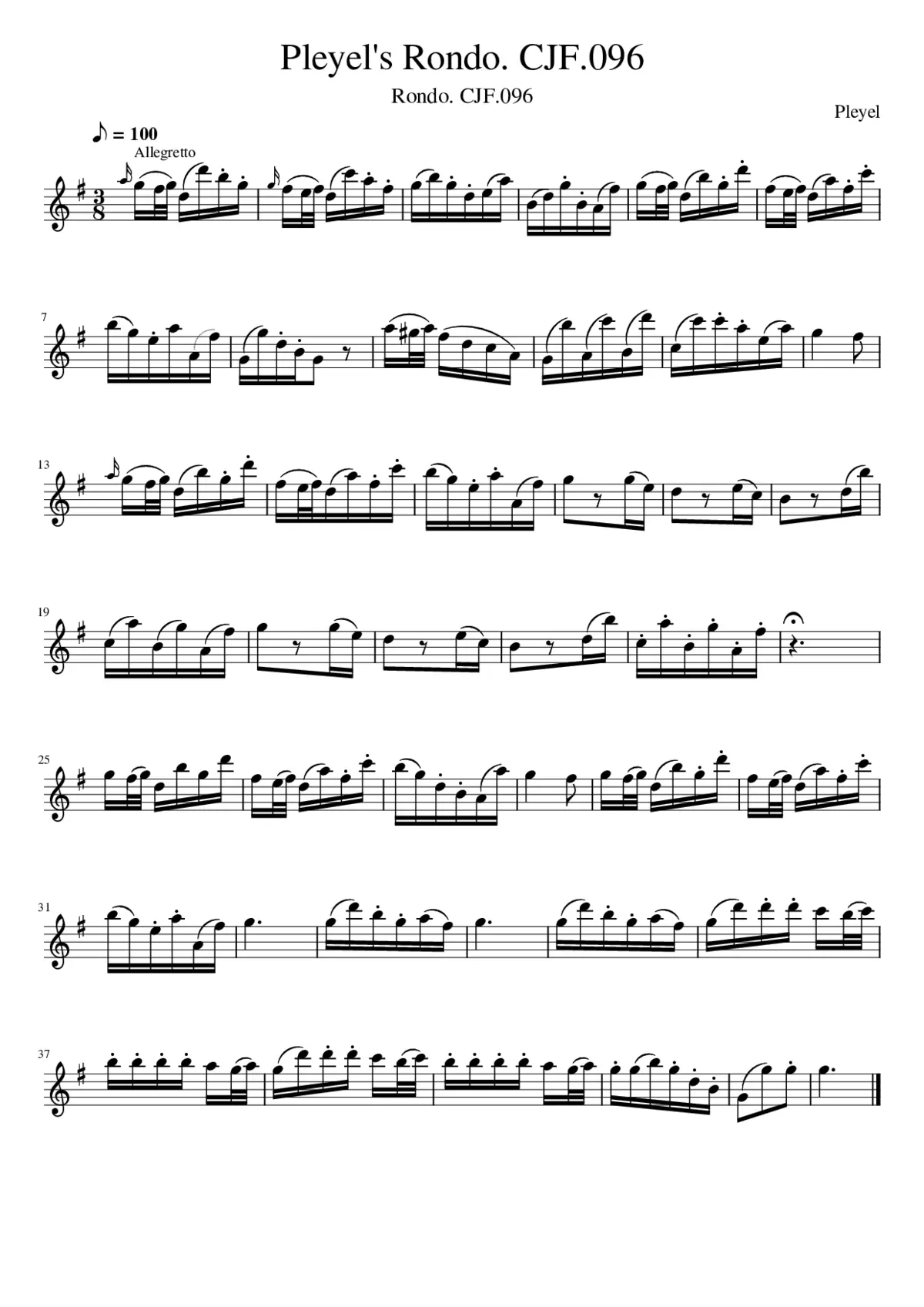 Pleyel's Rondo. CJF.096 - Page 1