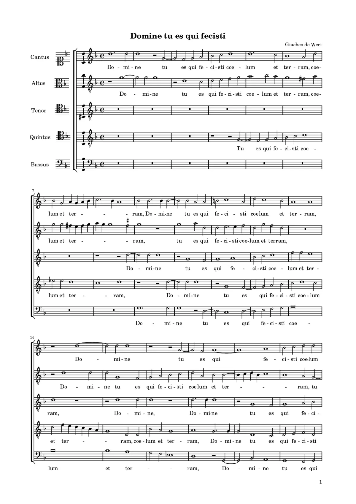 Domine tu es qui fecisti - Page 1