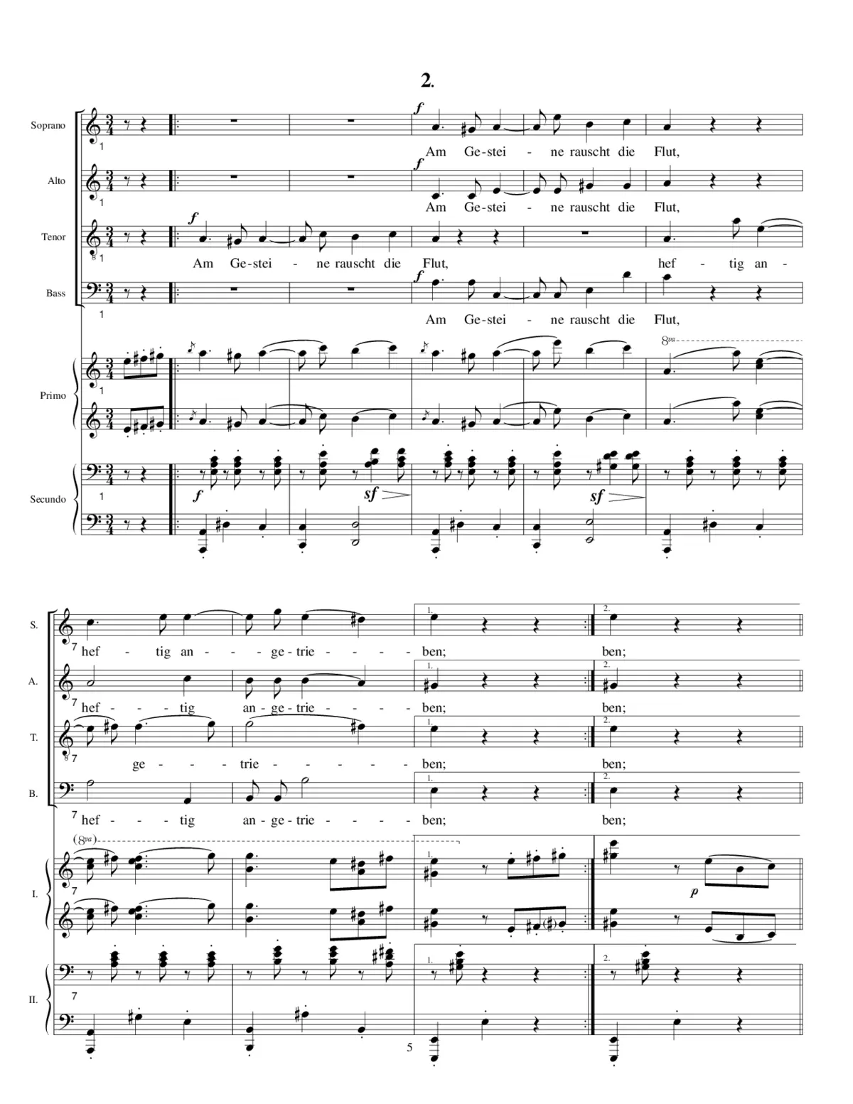 Am Gesteine rauscht, Op. 52, No. 2 - Page 1