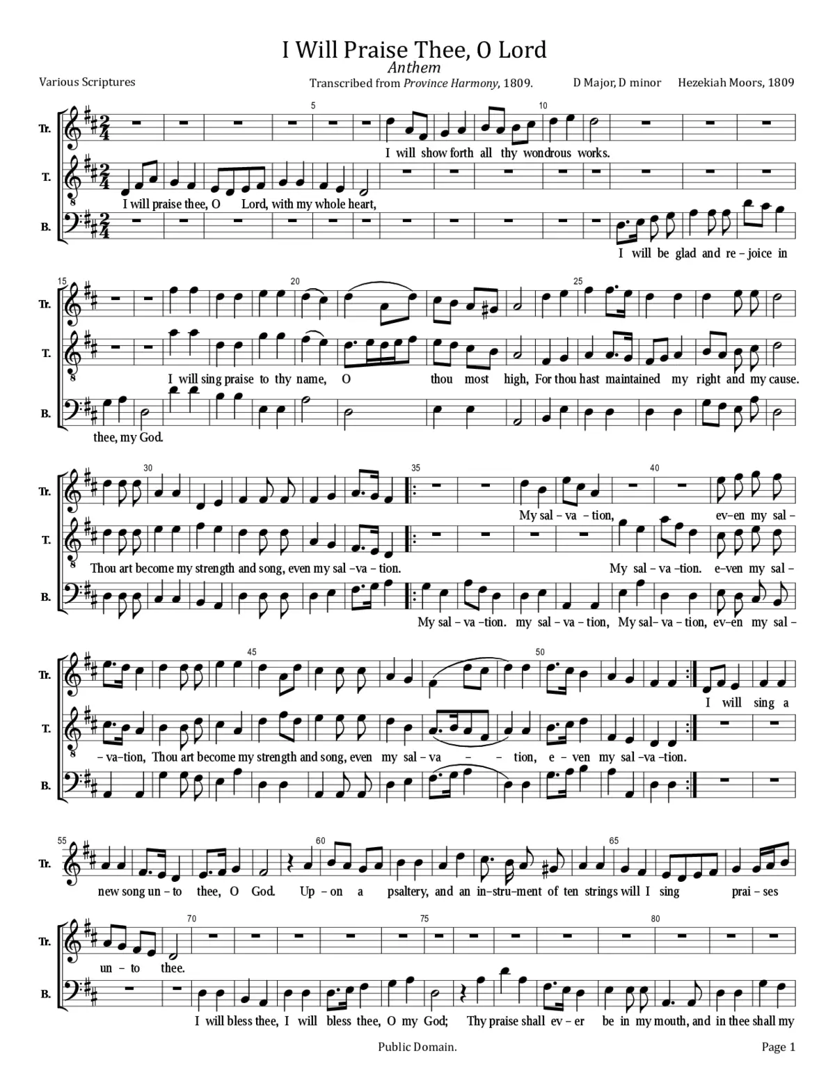 I will praise thee, O Lord - Page 1