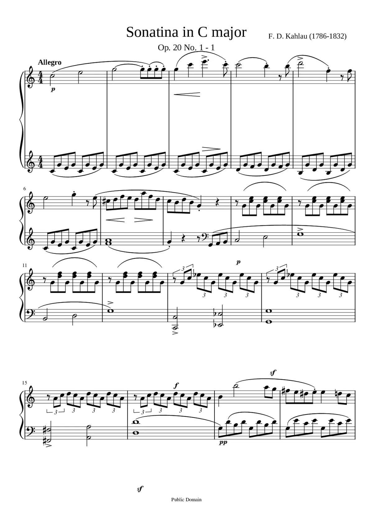 Piano Sonatina in C major Op.20 No.1 - Page 1