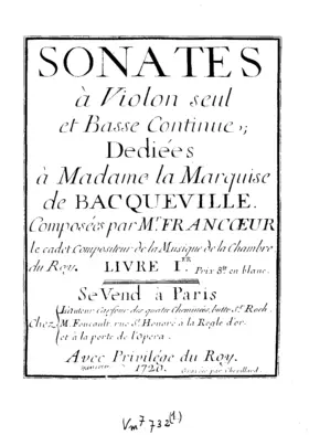 Sonates à violon seul et basse continue, Livre 1