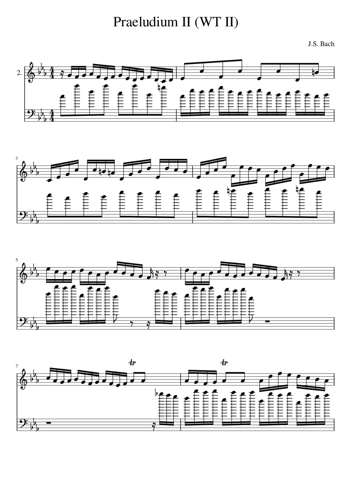Praeludium II (WT II) - Page 1
