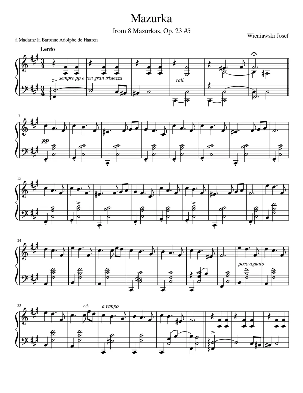 Mazourkas op. 23 no. 5 - Page 1