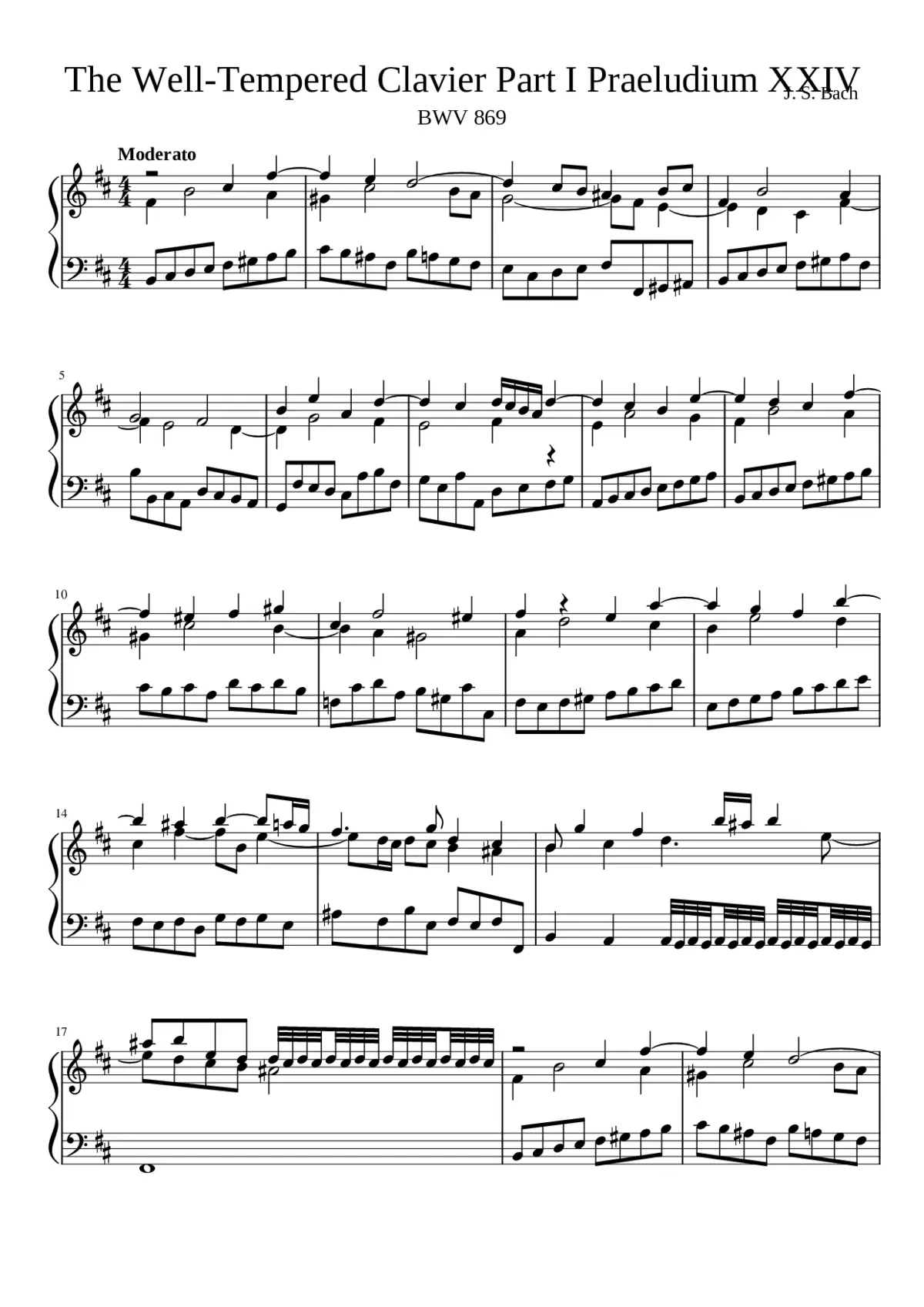 Prelude and Fugue in B minor BWV 869 - Page 1