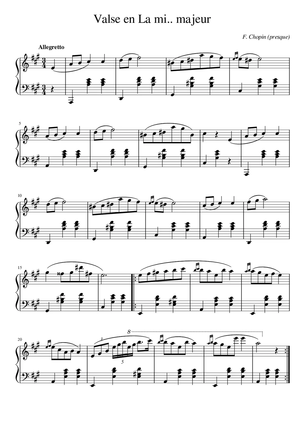 Waltz in A minor B.150 - Page 1