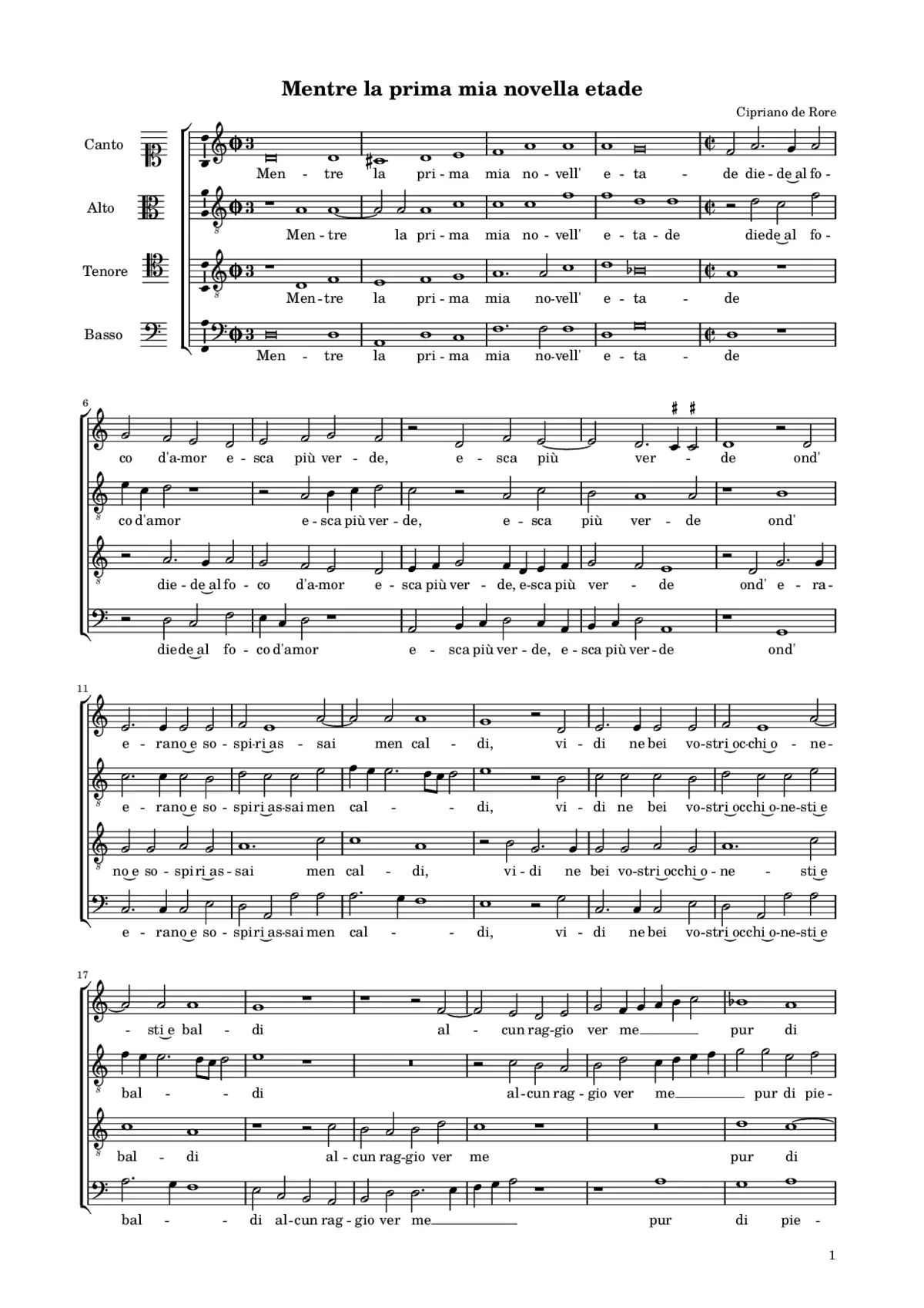 Mentre la prima mia novella etade - Page 1