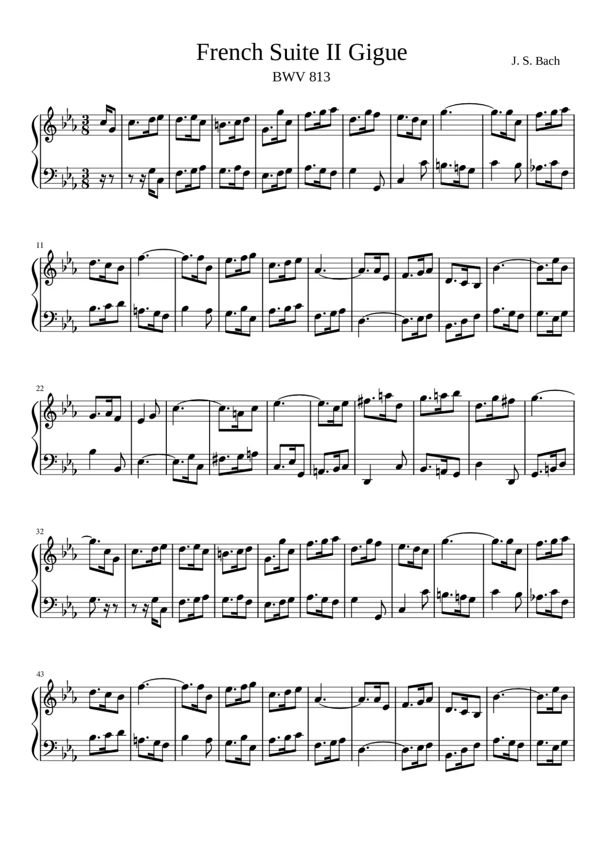 French Suite No.2 in C minor BWV 813 - Page 1