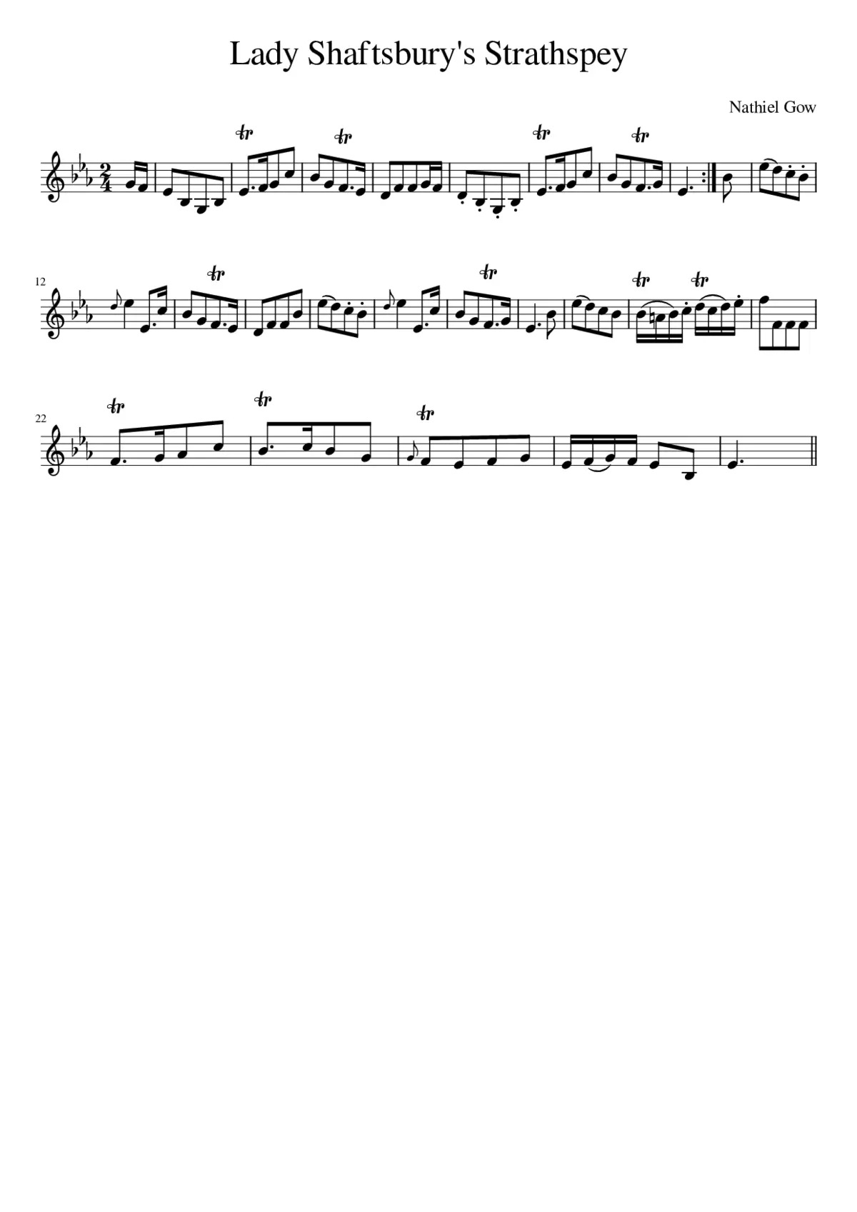 Lady Shaftsbury's Strathspey - Page 1