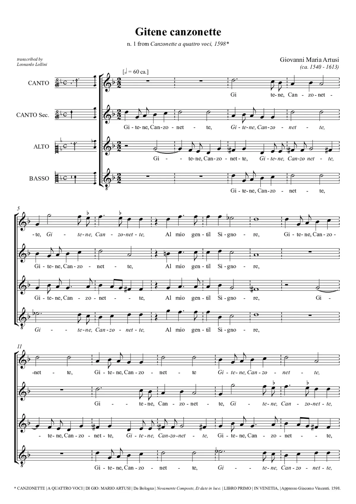 Gitene canzonette - Page 1