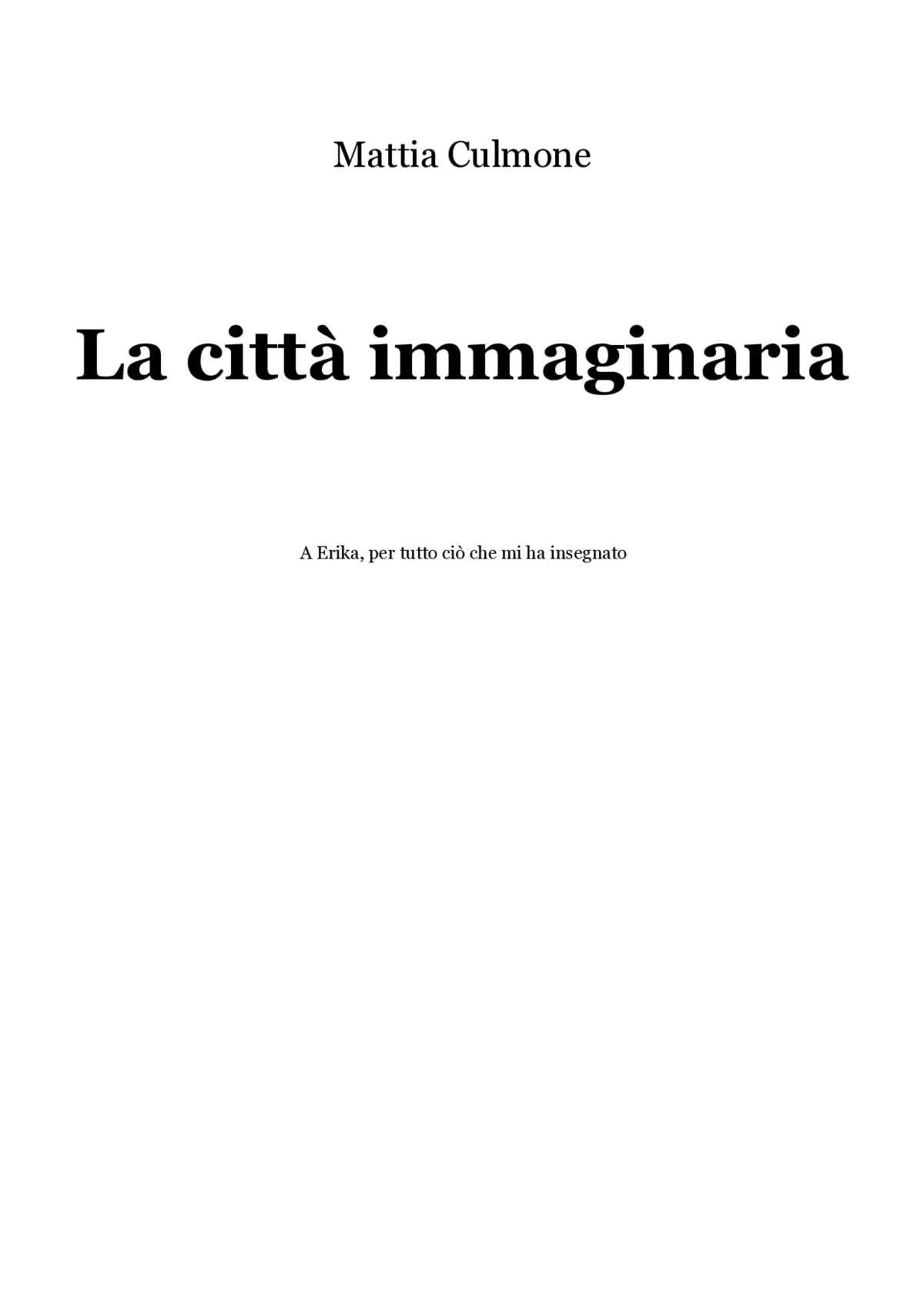 La città immaginaria - Page 1