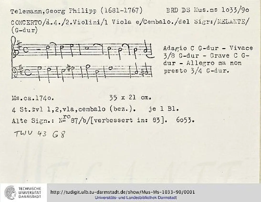 Concerto à 4 - Page 1