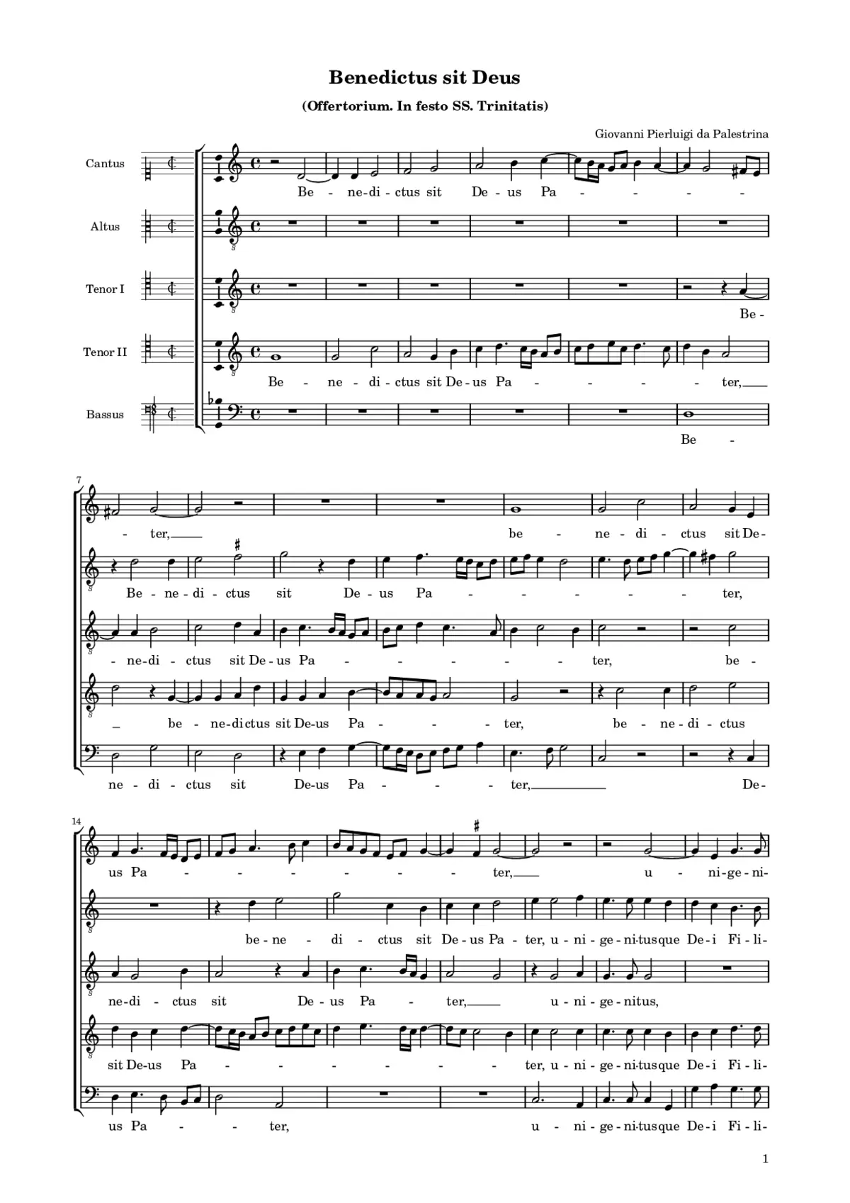 Benedictus sit Deus - Page 1