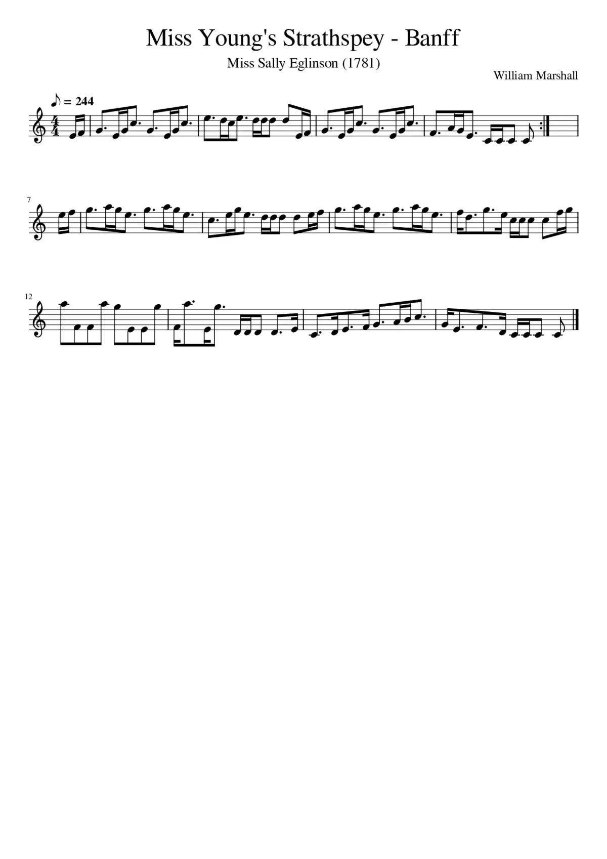 Miss Young's Strathspey - Banff - Page 1