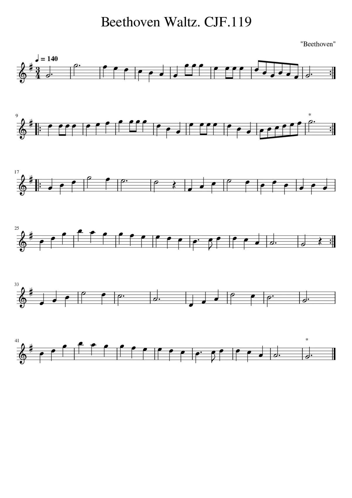 Beethoven Waltz. CJF.119 - Page 1