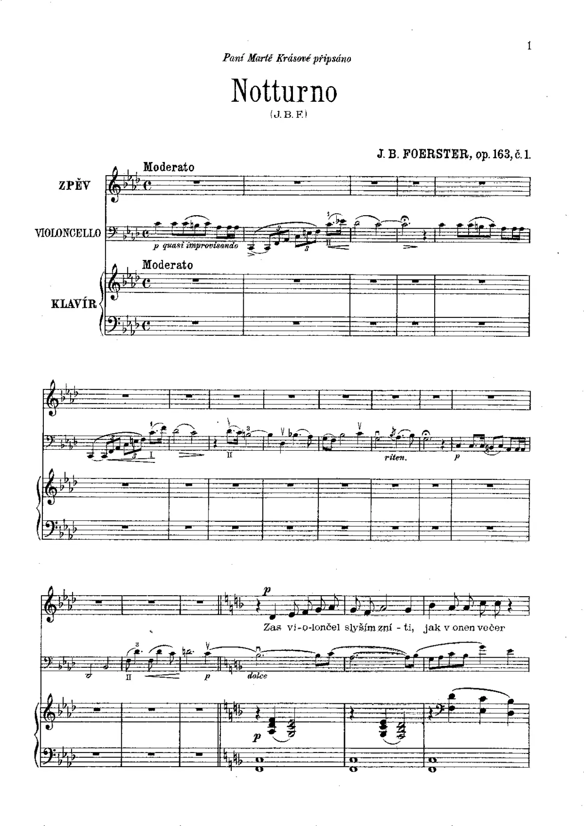 Tři notturna - Page 1