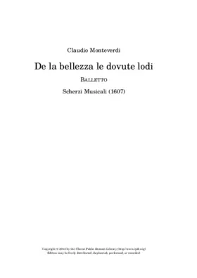 Balletto De la bellezza le dovute lodi
