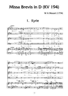 Missa brevis in D major, KV 194