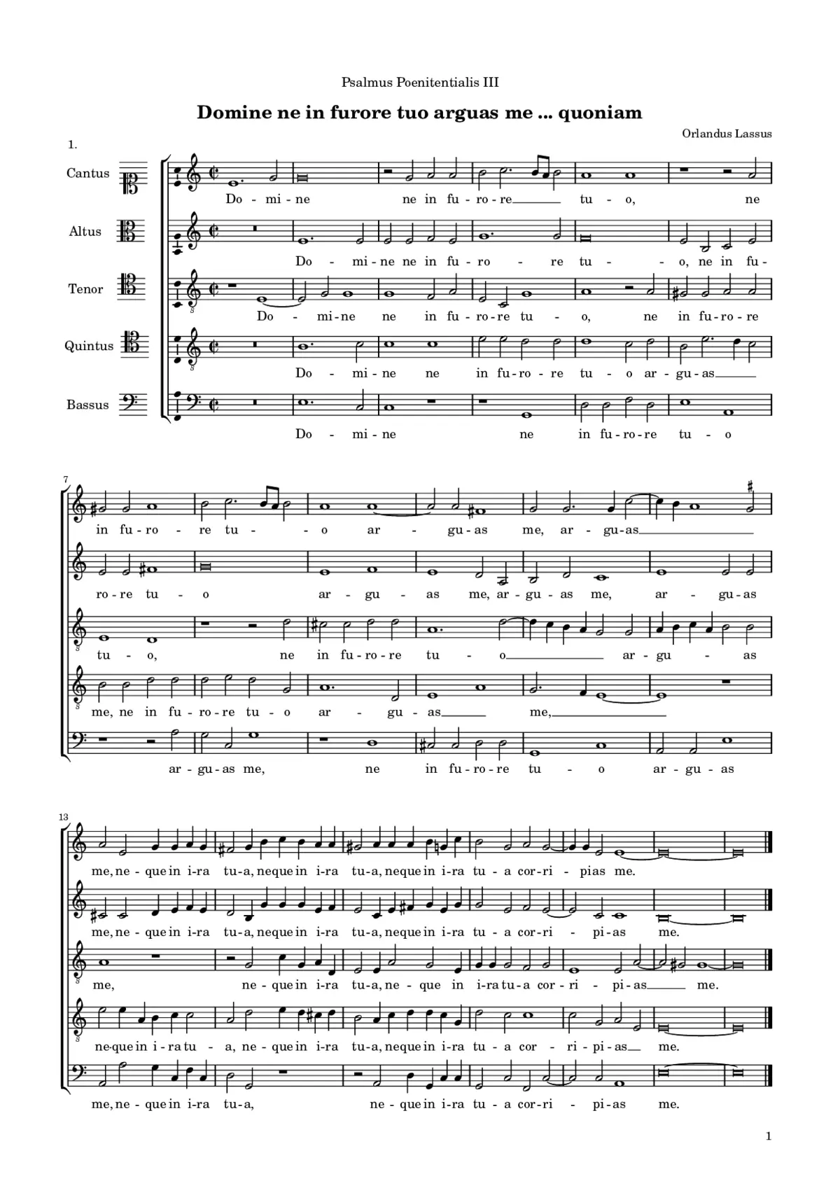 Domine ne in furore tuo … quoniam - Page 1