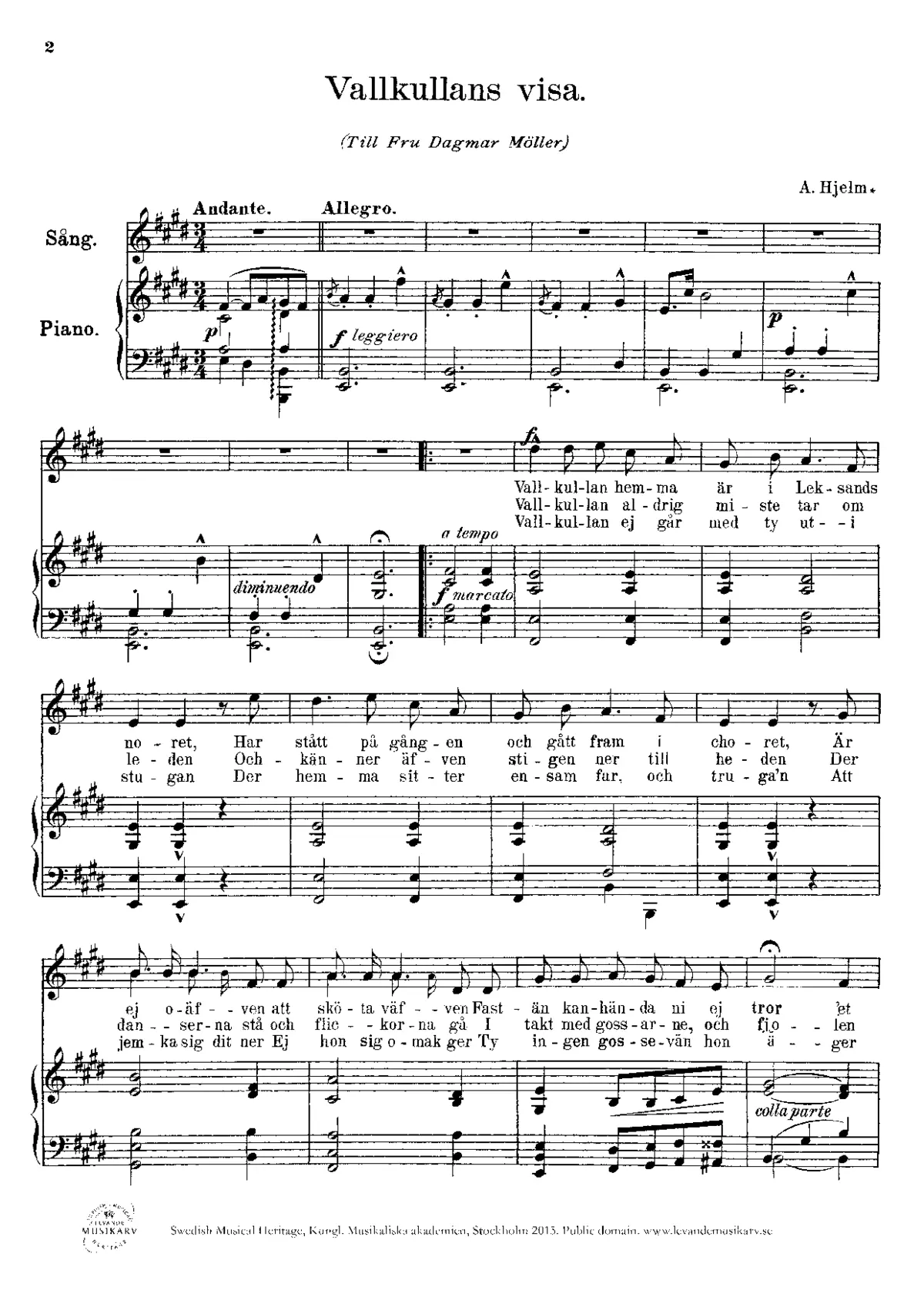 3 Dalcarnian Songs - Page 1