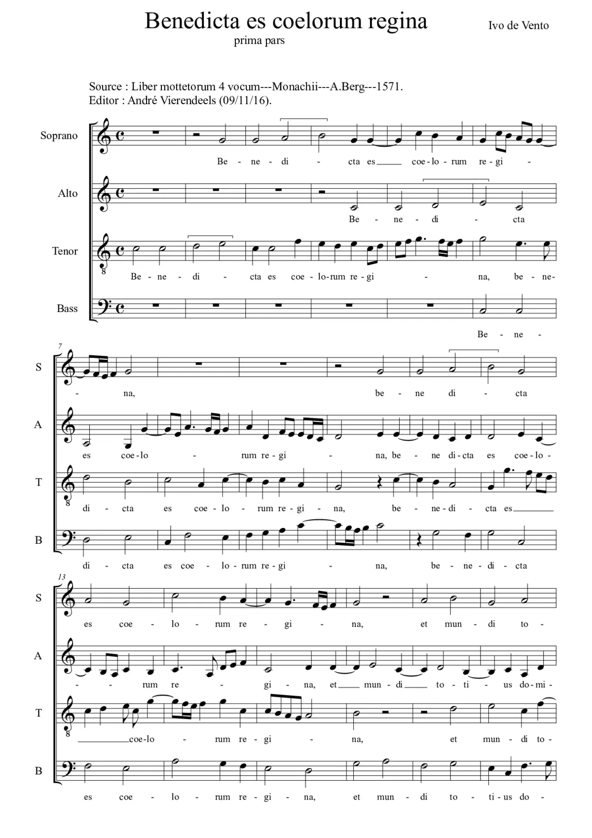 Benedicta es coelorum regina - Page 1
