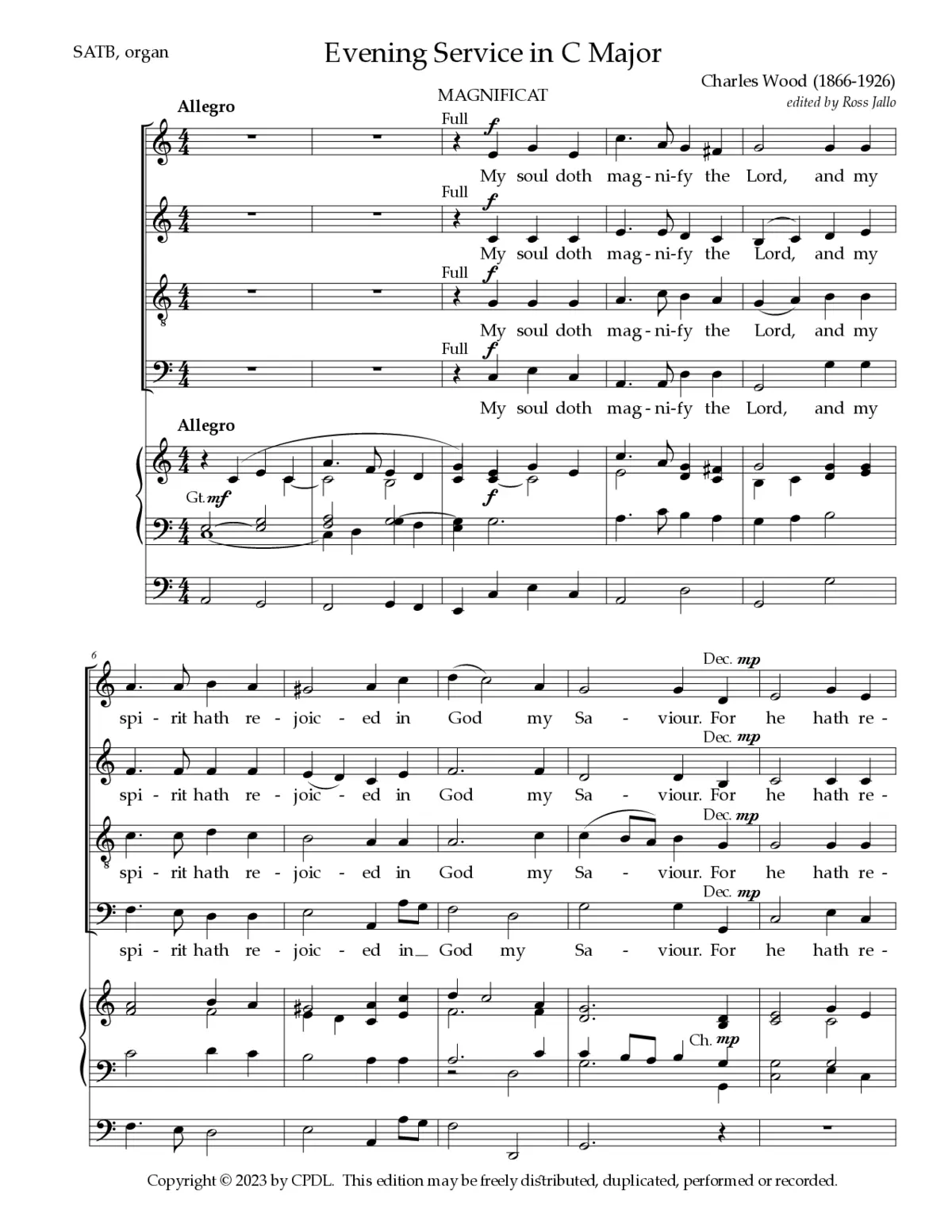 Evening Service in C Major - Page 1