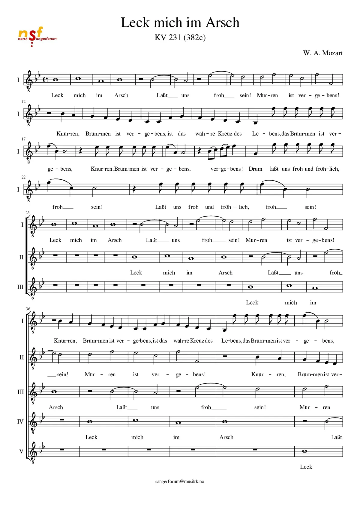 Leck mich im Arsch K 231 - Page 1