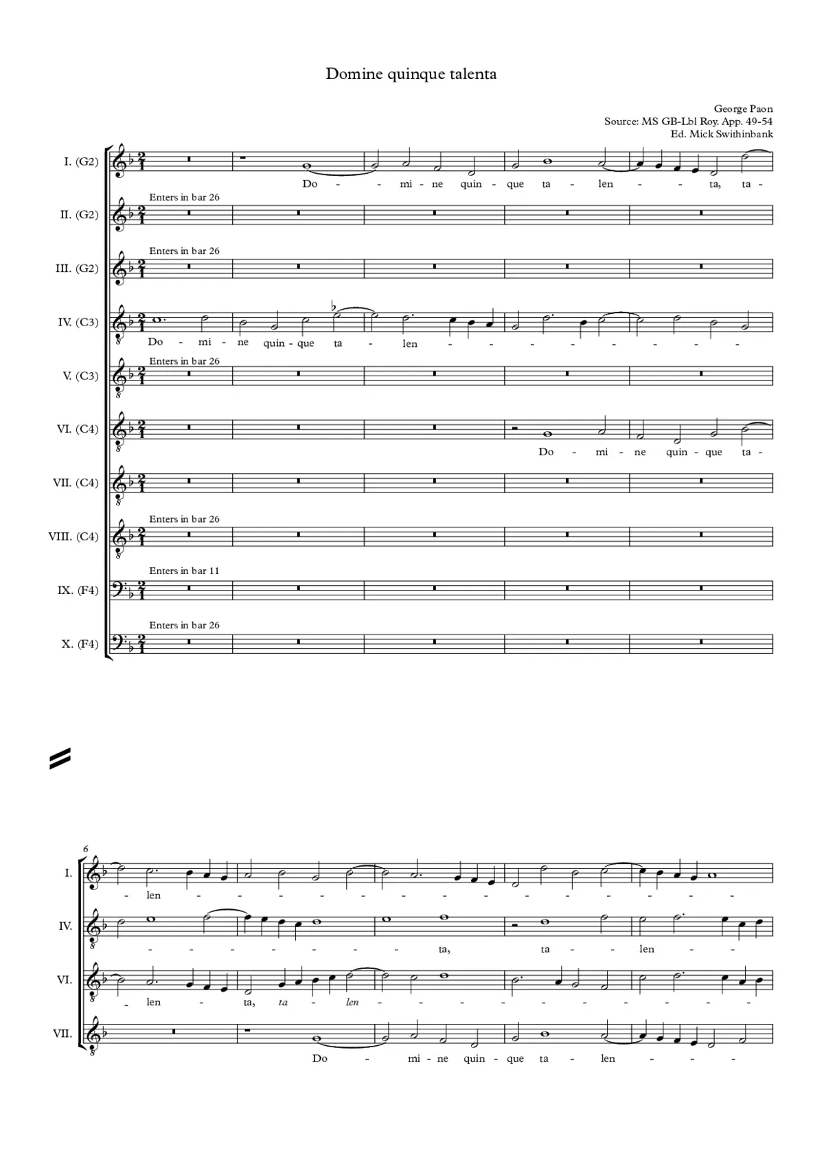 Domine, quinque talenta - Page 1