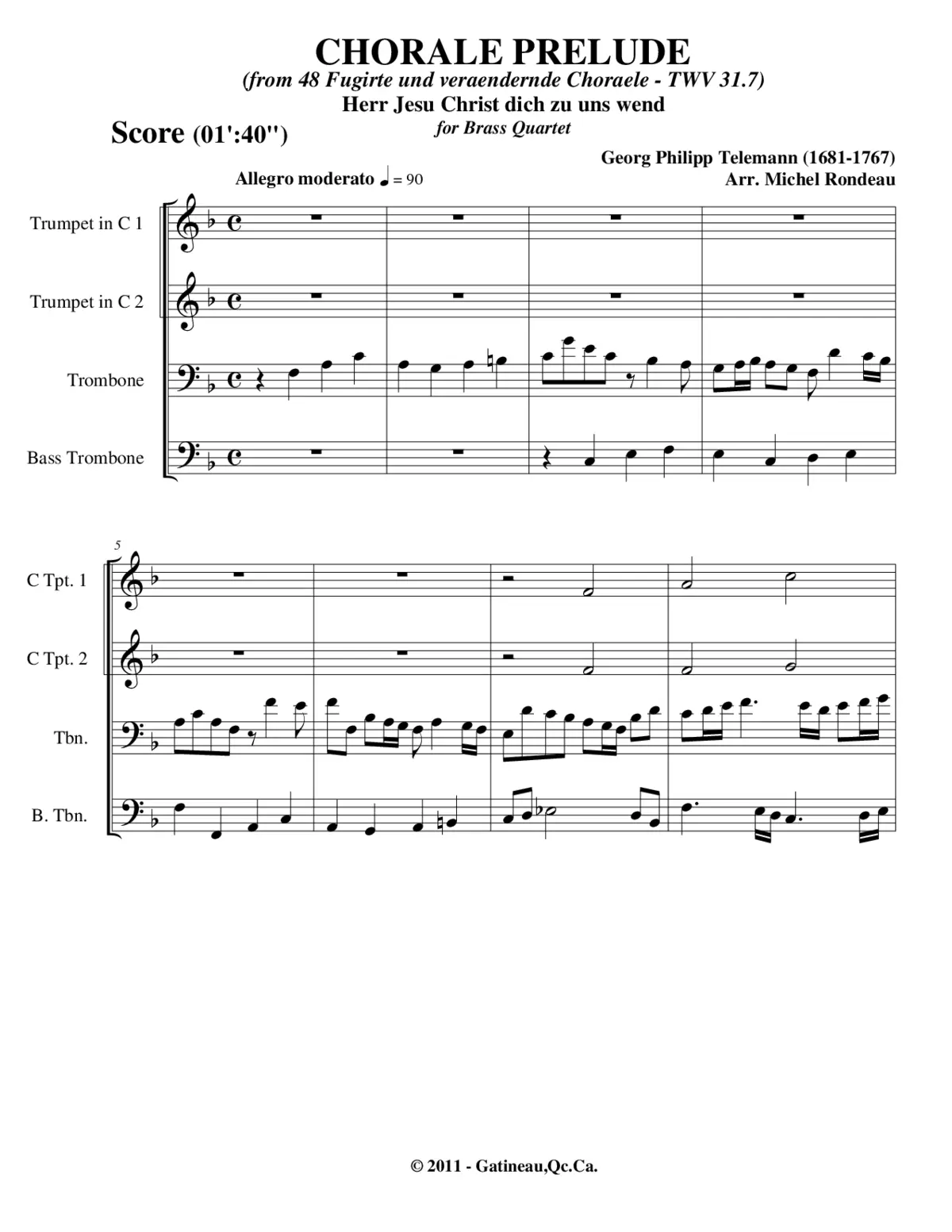 Herr Jesu Christ dich zu uns wend, TWV 31:7 - Page 1