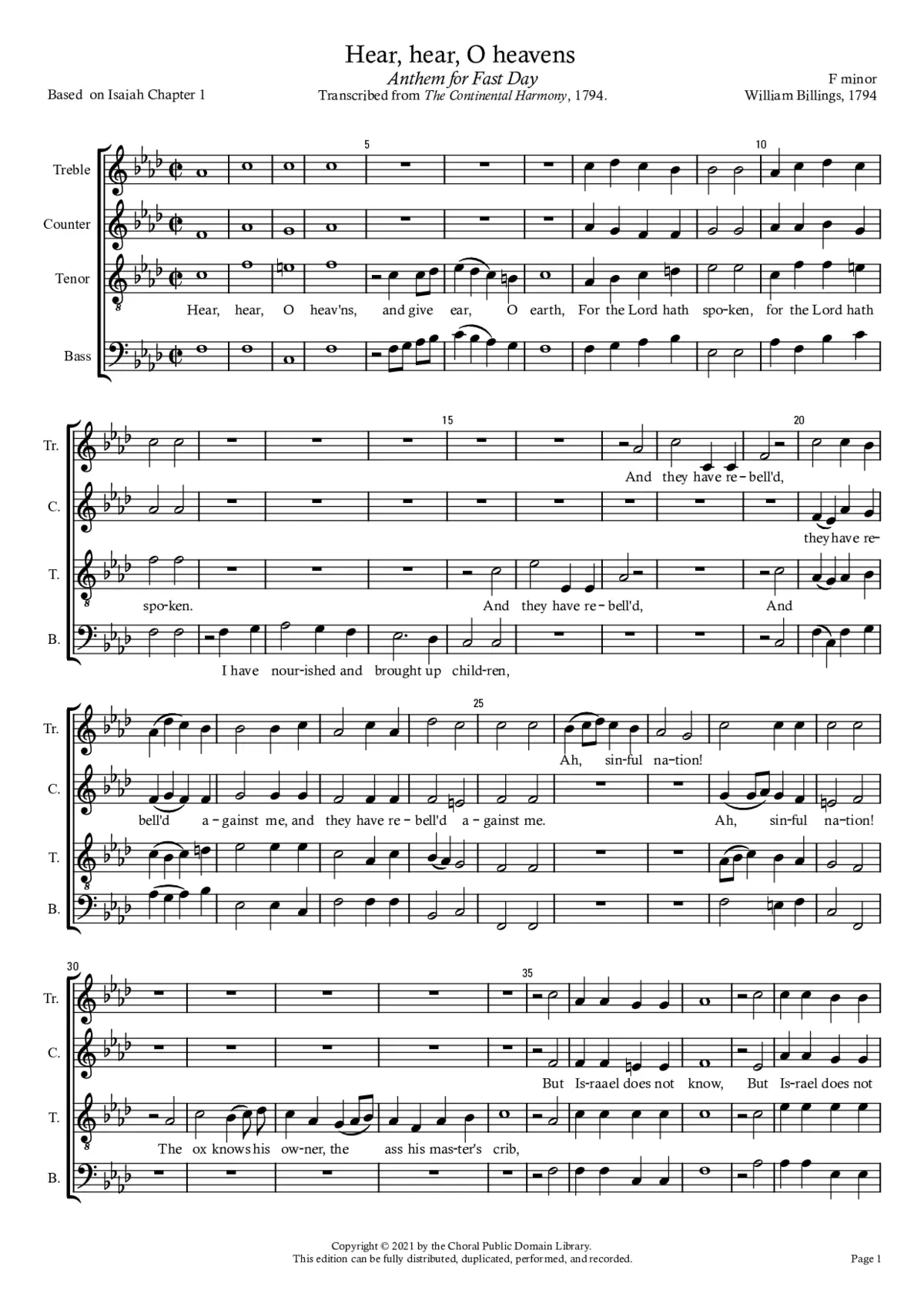 Hear, hear, O heavens - Page 1