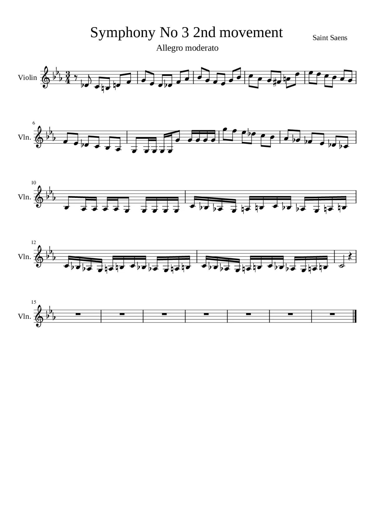 Symphony No 3 2nd movement - Page 1